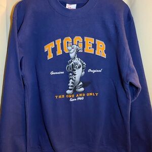 Disney Store NWT Blue Crewneck Sweatshirt with Tigger Design
